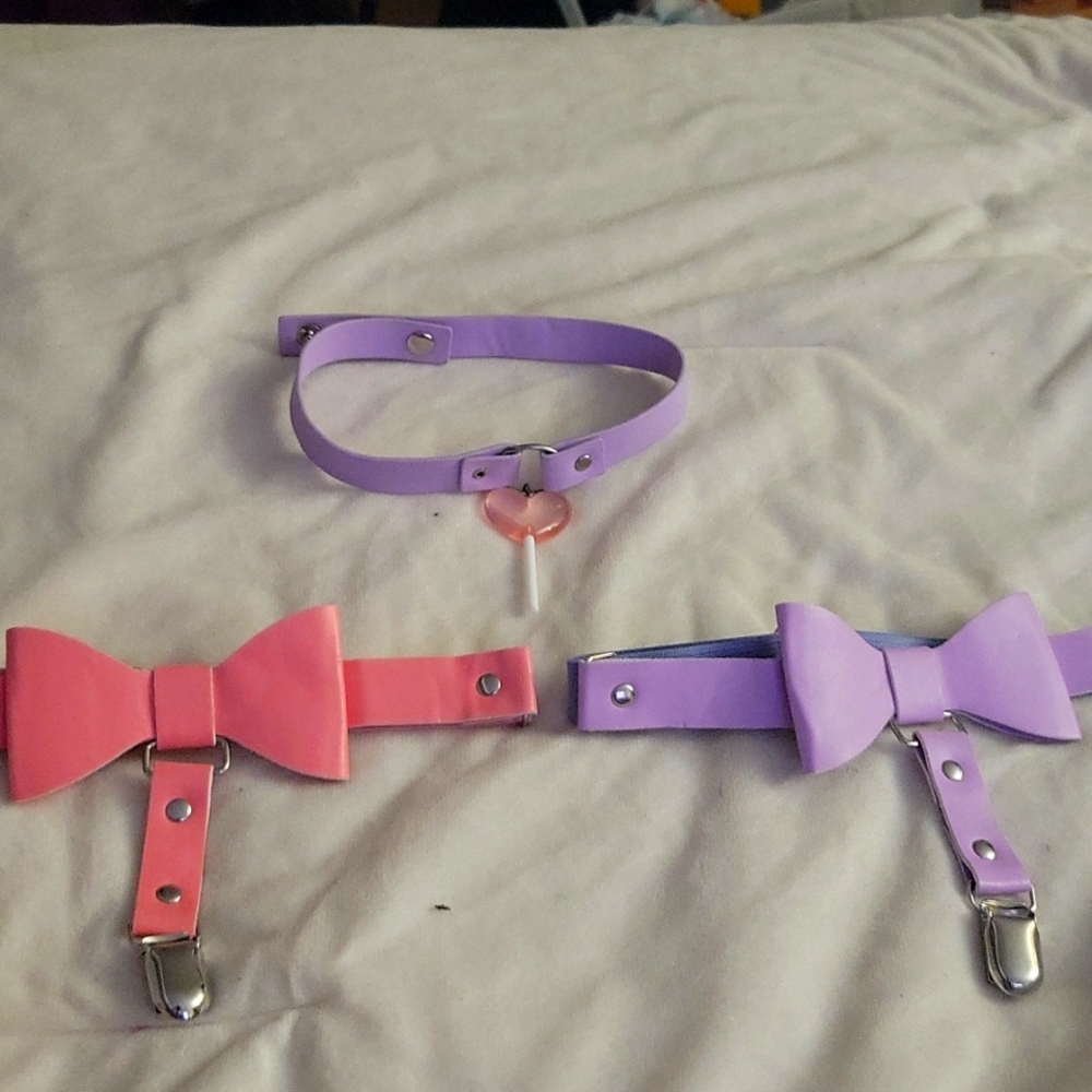 Pink and Purple Bow adults Accessories Set